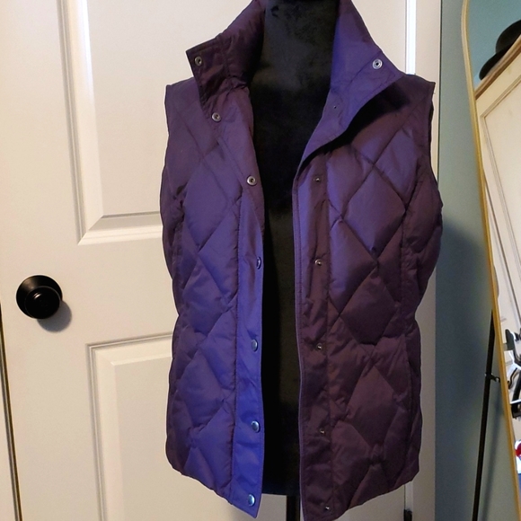 Lands' End Jackets & Blazers - Land's End Down Puffer Vest Eggplant S